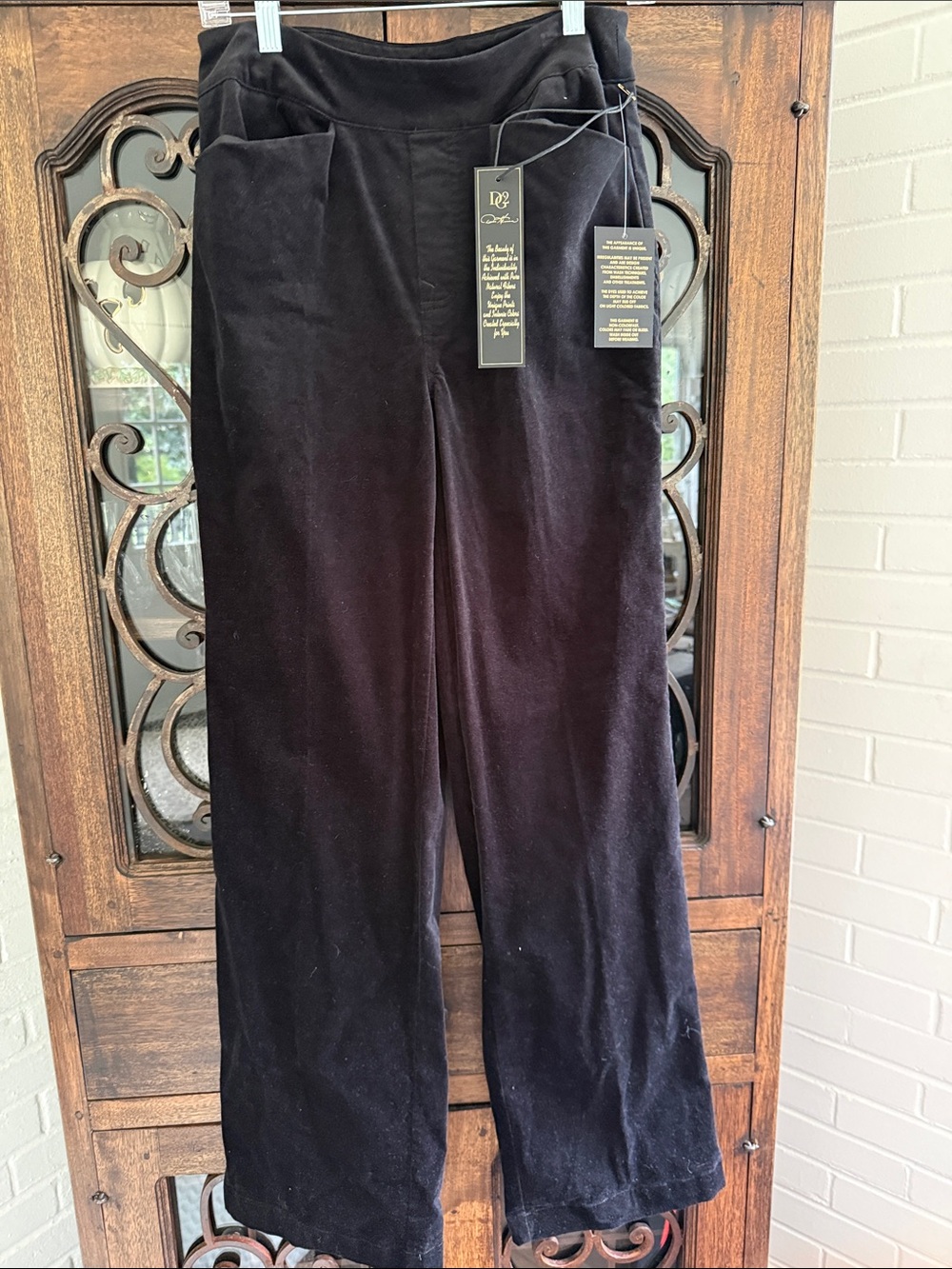 DG2 Black Velour Pull-On Pants